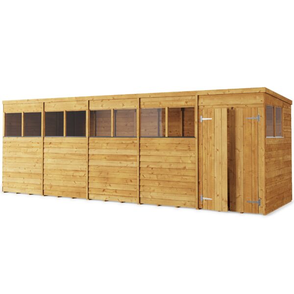 Store More 20x6 Large Overlap Pent Garden Shed with Double Doors & Windows - Image 3