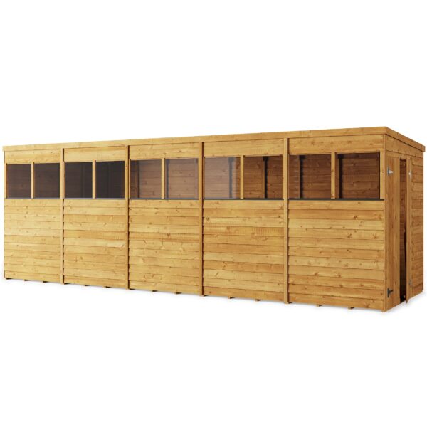 Store More 20x6 Large Overlap Pent Garden Shed with Double Doors & Windows - Image 5
