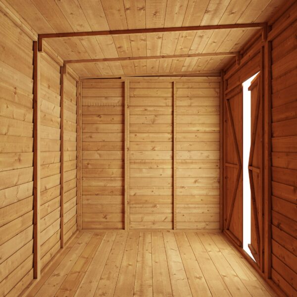 Store More 4x6 Small Overlap Pent Garden Shed with Double Doors (Windowless) - Image 4