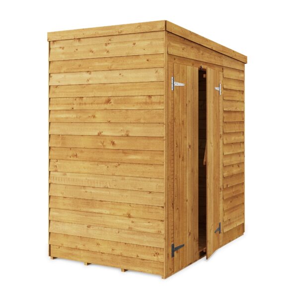 Store More 4x6 Small Overlap Pent Garden Shed with Double Doors (Windowless) - Image 5