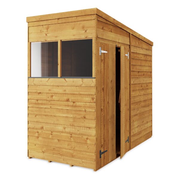 Store More 4x8 Small Overlap Pent Garden Shed with Double Doors & Windows - Image 5