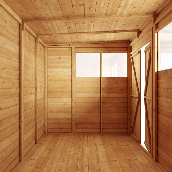 Store More 8x6 Overlap Pent Garden Shed with Double Doors & Windows - Image 4