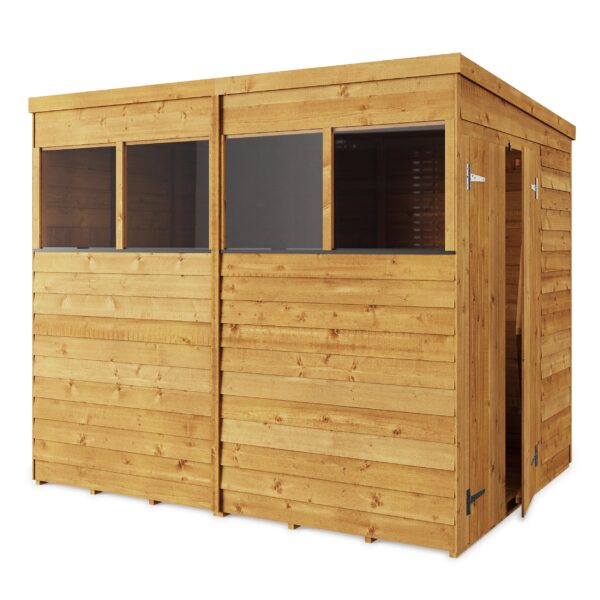 Store More 8x6 Overlap Pent Garden Shed with Double Doors & Windows - Image 5