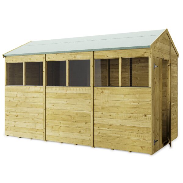 Store More 12x6 Tongue and Groove Apex Garden Shed with Double Doors & Windows - Image 3