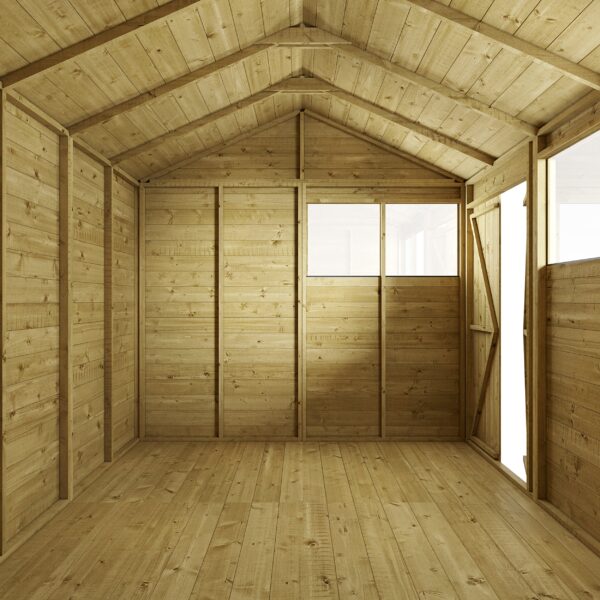 Store More 12x8 Tongue and Groove Apex Garden Shed with Double Doors & Windows - Image 4