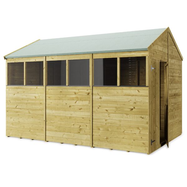 Store More 12x8 Tongue and Groove Apex Garden Shed with Double Doors & Windows - Image 3