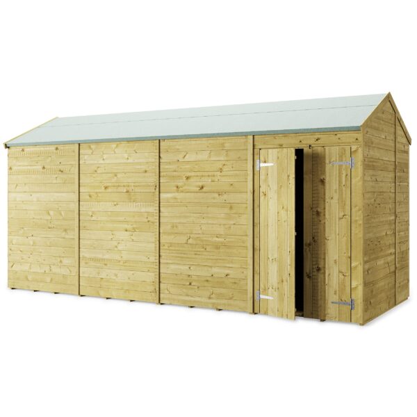 Store More 16x6 Large Tongue and Groove Apex Garden Shed with Double Doors (Windowless) - Image 3