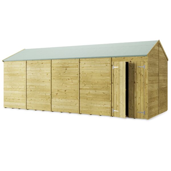 Store More 20x8 Large Tongue and Groove Apex Shed with Double Doors (Windowless) - Image 3