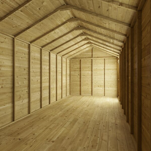 Store More 20x8 Large Tongue and Groove Apex Shed with Double Doors (Windowless) - Image 4