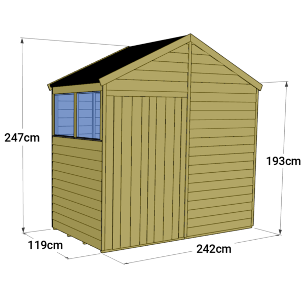 Store More 4x8 Small Tongue and Groove Apex Garden Shed with Door & Window - Image 6