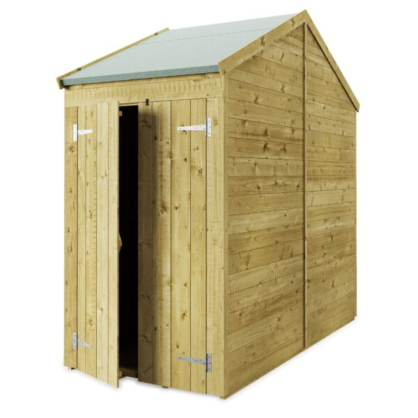 Store More 4x8 Small Tongue and Groove Apex Garden Shed with Door (Windowless) - Image 3
