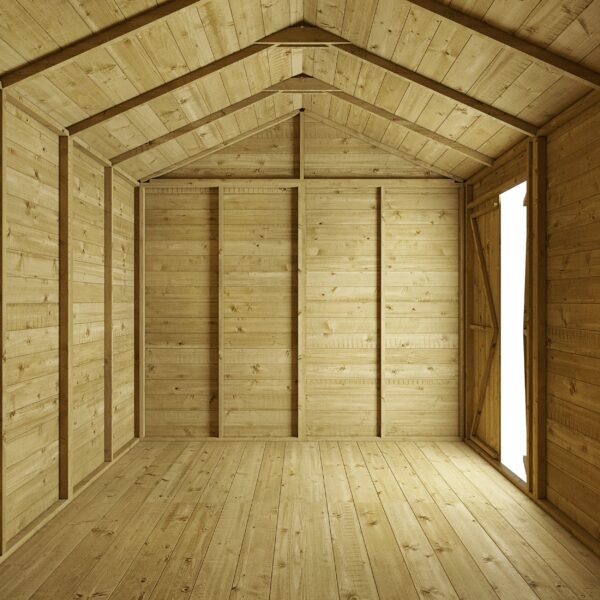 Store More 4x8 Small Tongue and Groove Apex Garden Shed with Door (Windowless) - Image 4