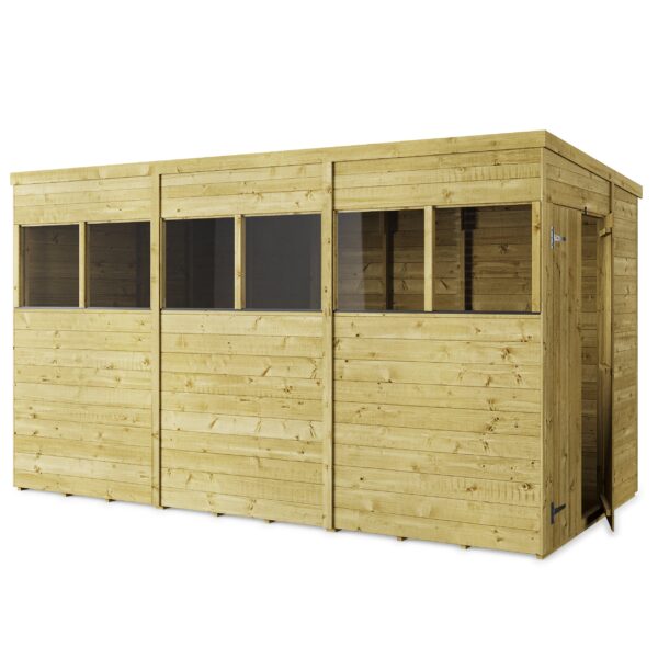 Store More 12x6 Tongue and Groove Pent Shed with Double Doors & Windows - Image 3