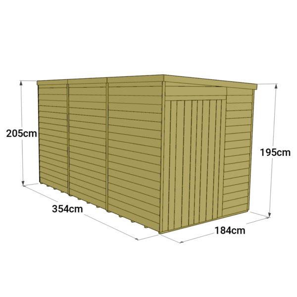 Store More 12x6 Tongue and Groove Pent Shed with Double Doors (Windowless) - Image 5