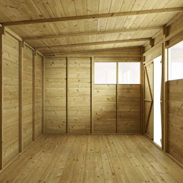 Store More 12x8 Tongue and Groove Pent Shed with Double Doors & Windows - Image 4
