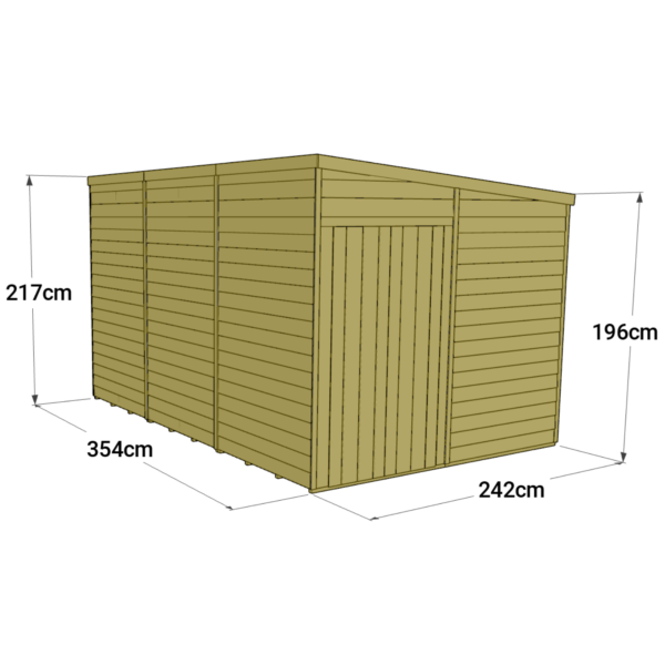 Store More 12x8 Tongue and Groove Pent Shed with Double Doors (Windowless) - Image 5