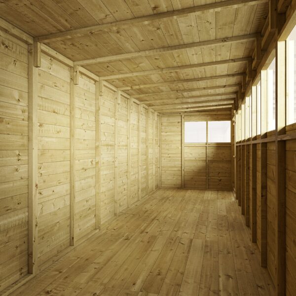 Store More 16x6 Large Tongue and Groove Pent Shed with Double Doors & Windows - Image 4