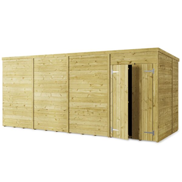 Store More 16x6 Large Tongue and Groove Pent Shed with Double Doors (Windowless) - Image 3