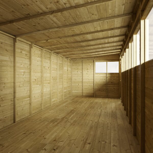 Store More 16x8 Large Tongue and Groove Pent Shed with Double Doors & Windows - Image 4