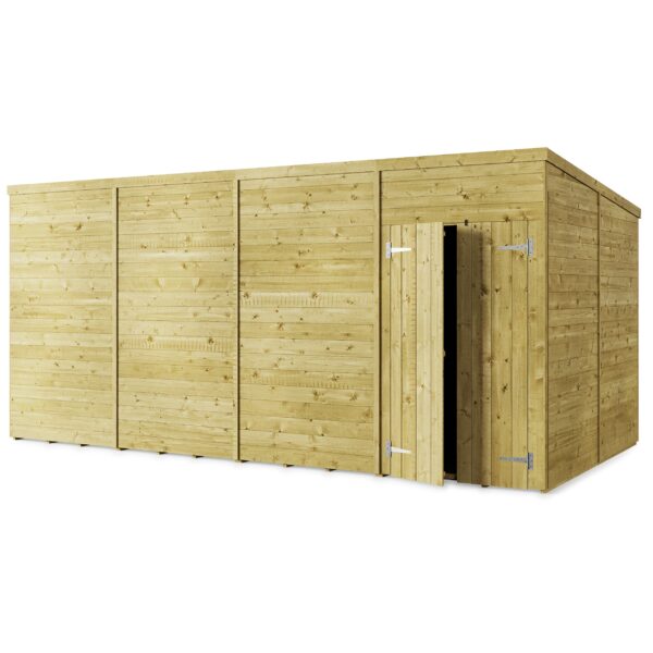 Store More 16x8 Large Tongue and Groove Pent Shed with Double Doors (Windowless) - Image 3