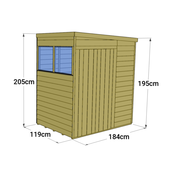 Store More 4x6 Small Tongue and Groove Pent Shed with Door And Window - Image 6