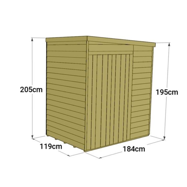 Store More 4x6 Small Tongue and Groove Pent Shed with Door (Windowless) - Image 6