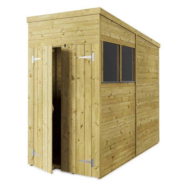 Store More 4x8 Small Tongue and Groove Pent Shed with Door & Windows - Image 3