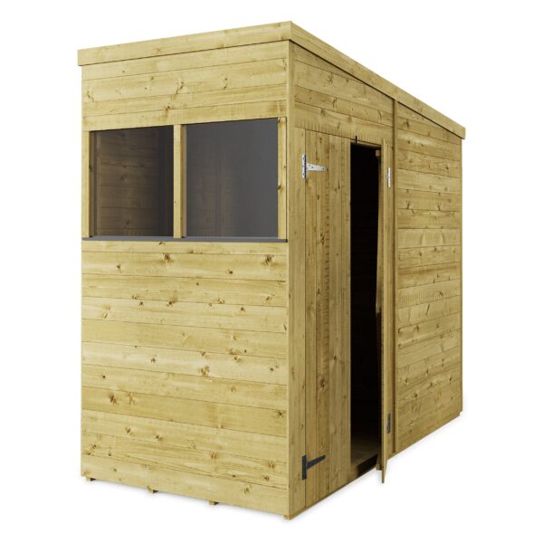 Store More 4x8 Small Tongue and Groove Pent Shed with Door & Windows - Image 5