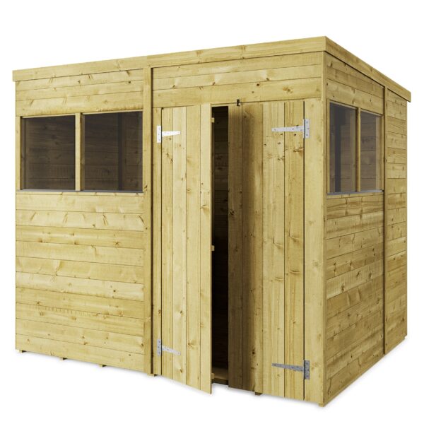 Store More 8x6 Tongue and Groove Pent Shed with Double Doors & Windows - Image 3