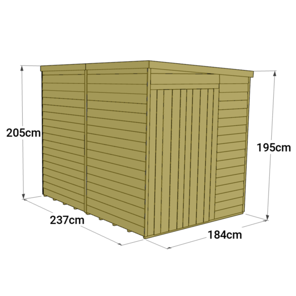 Store More 8x6 Tongue and Groove Pent Shed with Double Doors (Windowless) - Image 6