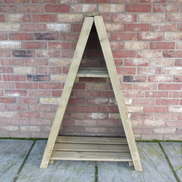 Shire Pressure Treated Small Triangular T&G Wooden Log Store - Image 4