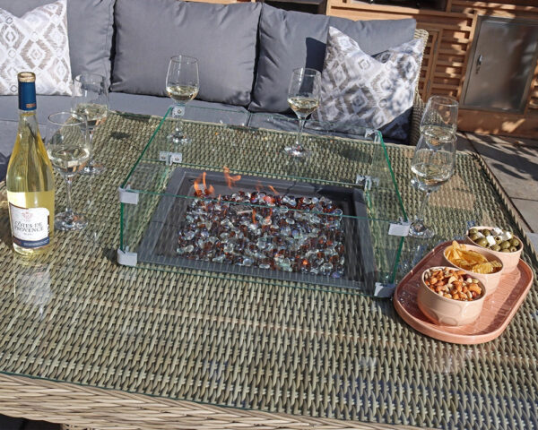 Wentworth Rattan Deluxe Modular Corner Lounge Set with Gas Fire Pit Table - Image 4