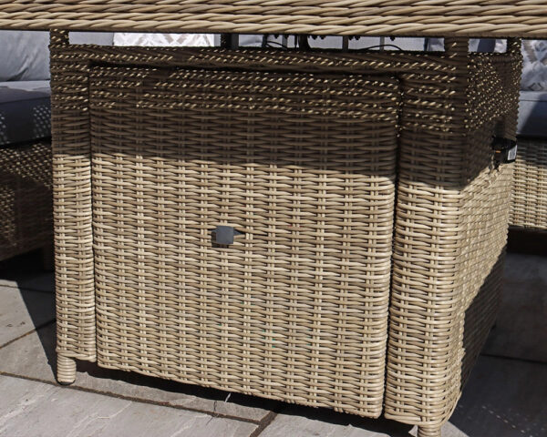 Wentworth Rattan Deluxe Modular Corner Lounge Set with Gas Fire Pit Table - Image 5