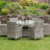 Wentworth Rattan Round Carver Table Garden Dining Set with 6 Chairs & Cushions