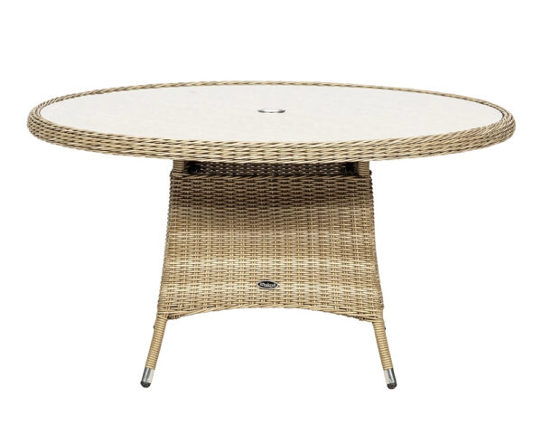 Wentworth Rattan Highback Comfort Round Garden Dining Set with 6 Chairs & Cushions - Image 7