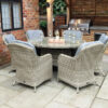 Wentworth Rattan Round Imperial Garden Dining Set with 6 Chairs & Cushions