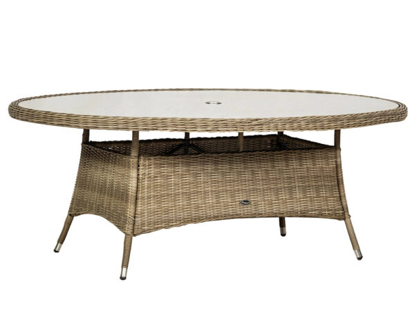 Wentworth Rattan Ellipse Highback Comfort Garden Dining Set with 6 Chairs & Cushions) - Image 6