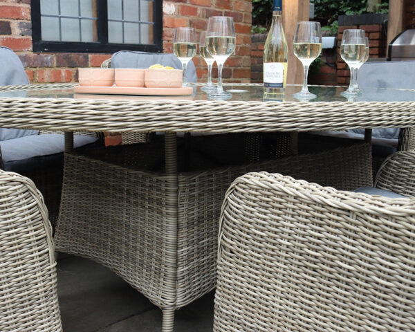 Wentworth Rattan Ellipse Imperial Garden Dining Set with 6 Chairs & Cushions - Image 5