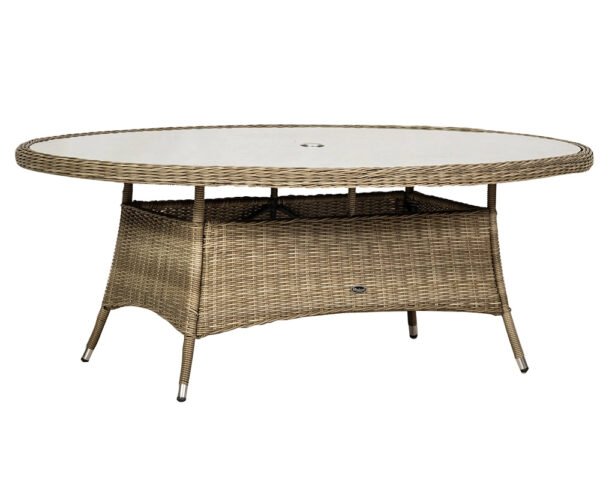 Wentworth Rattan Ellipse Imperial Garden Dining Set with 6 Chairs & Cushions - Image 7