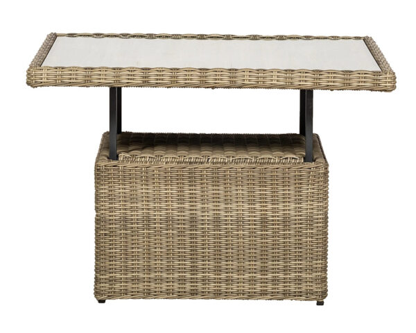 Wentworth Rattan Corner Garden Lounge Set with Adjustable Height Table & Cushions - Image 8