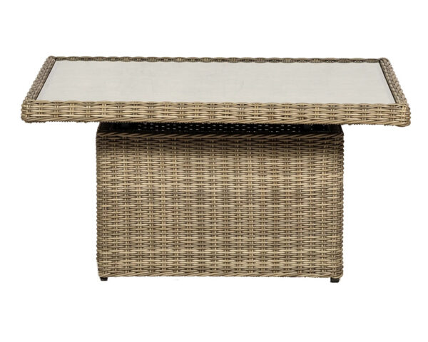 Wentworth Rattan Corner Garden Lounge Set with Adjustable Height Table & Cushions - Image 10