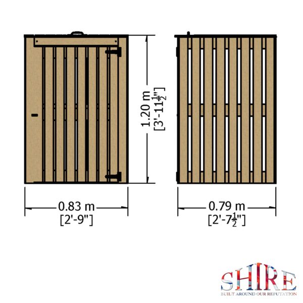Shire Wooden Wheelie Bin Store - Image 5