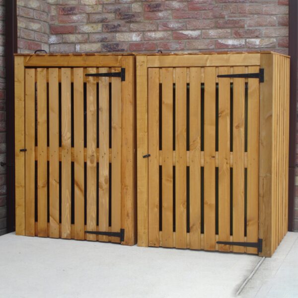 Shire Wooden Double Wheelie Bin Store - Image 3